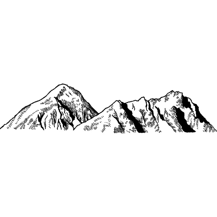 'Mountains' Unmounted Rubber Stamp -  For Crafting, Scrapbooking and Card Making - Size A8 (RS00023789)