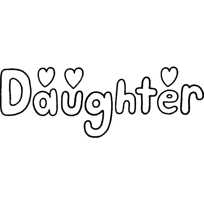 'Daughter Text' Unmounted Rubber Stamp -  For Crafting, Scrapbooking and Card Making - Size A8 (RS00023842)