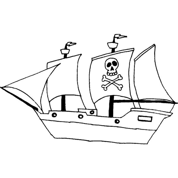 'Pirate Ship' Unmounted Rubber Stamp - For Crafting, Scrapbooking and Card Making - Size A8 (RS00023976)