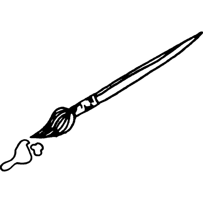 'Paint Brush' Unmounted Rubber Stamp - For Crafting, Scrapbooking and Card Making - Size A8 (RS00024123)