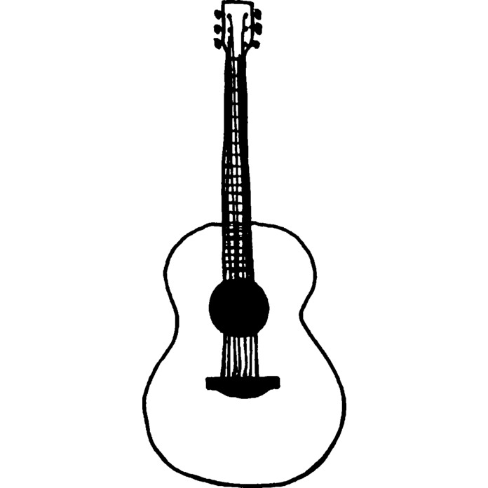 'Acoustic Guitar' Unmounted Rubber Stamp - For Crafting, Scrapbooking and Card Making - Size A8 (RS00024230)