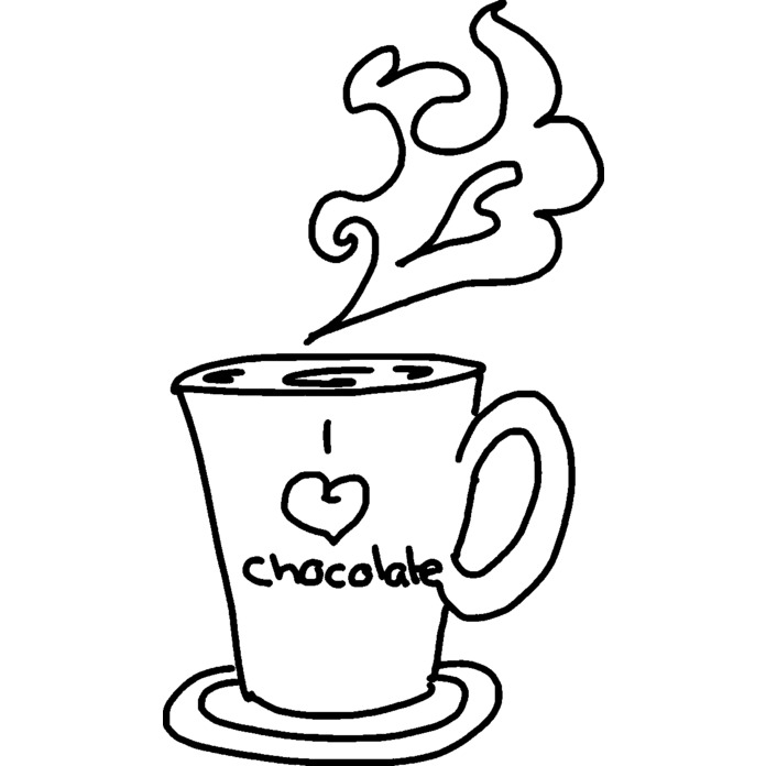 'I Love Hot Chocolate' Unmounted Rubber Stamp - For Crafting, Scrapbooking and Card Making - Size A8 (RS00024311)