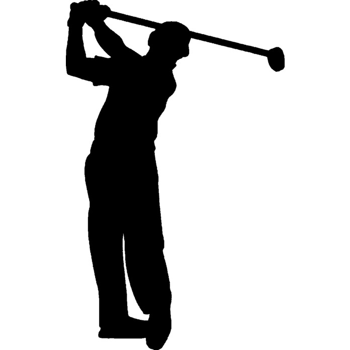 'Golfer Silhouette' Unmounted Rubber Stamp -  For Crafting, Scrapbooking and Card Making - Size A8 (RS00024678)