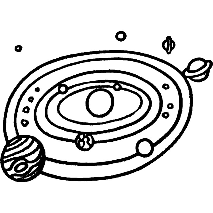 'Solar System' Unmounted Rubber Stamp - For Crafting, Scrapbooking and Card Making - Size A8 (RS00024992)