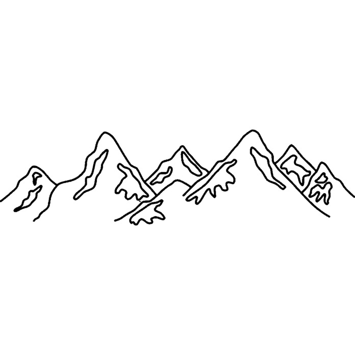 'Mountain Range' Unmounted Rubber Stamp - For Crafting, Scrapbooking and Card Making - Size A8 (RS00025683)