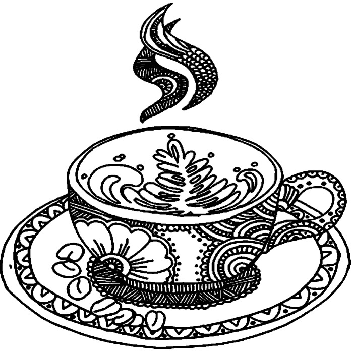 'Fancy Teacup' Unmounted Rubber Stamp - For Crafting, Scrapbooking and Card Making - Size A8 (RS00026462)