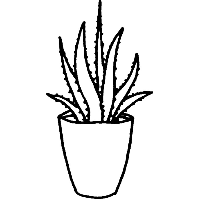 'Aloe Vera Plant' Unmounted Rubber Stamp - For Crafting, Scrapbooking and Card Making - Size A8 (RS00026613)