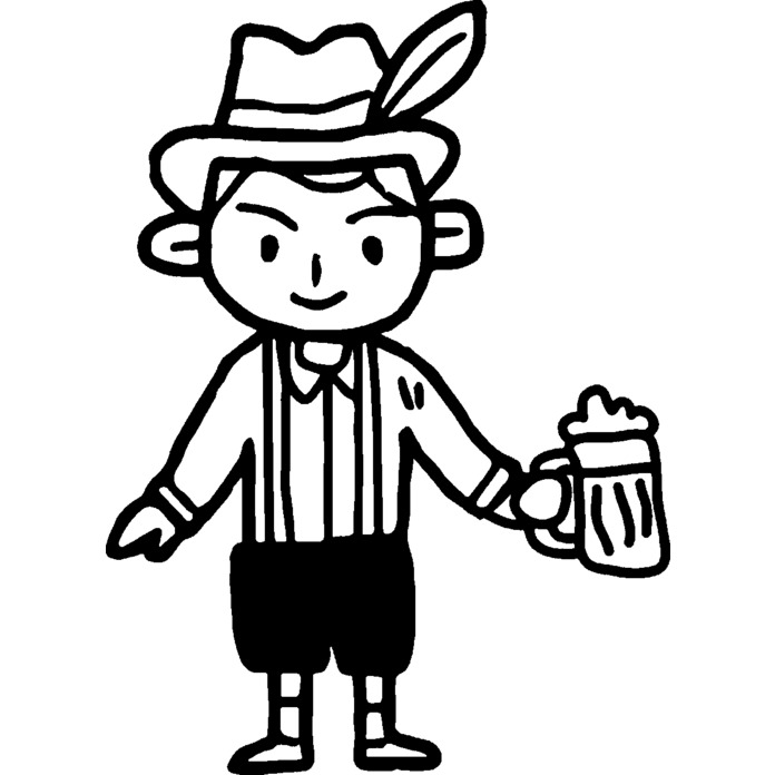 'German Caricature' Unmounted Rubber Stamp - For Crafting, Scrapbooking and Card Making - Size A8 (RS00026817)