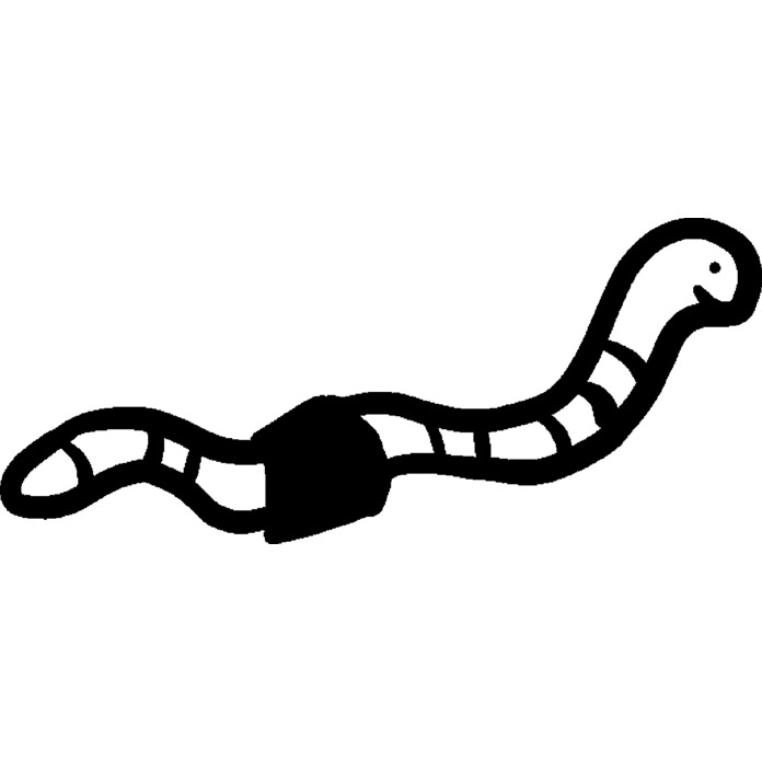 'Earth Worm' Unmounted Rubber Stamp - For Crafting, Scrapbooking and Card Making - Size A8 (RS00026953)