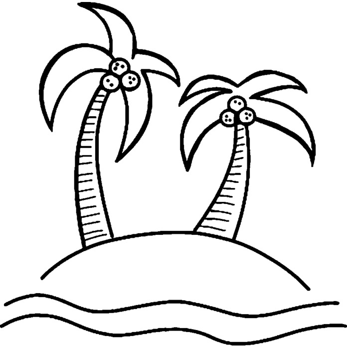 'Beach Palm Trees' Unmounted Rubber Stamp - For Crafting, Scrapbooking and Card Making - Size A8 (RS00028007)