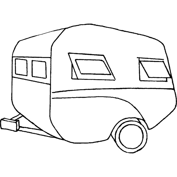 'Vintage Caravan' Unmounted Rubber Stamp - For Crafting, Scrapbooking and Card Making - Size A8 (RS00028082)