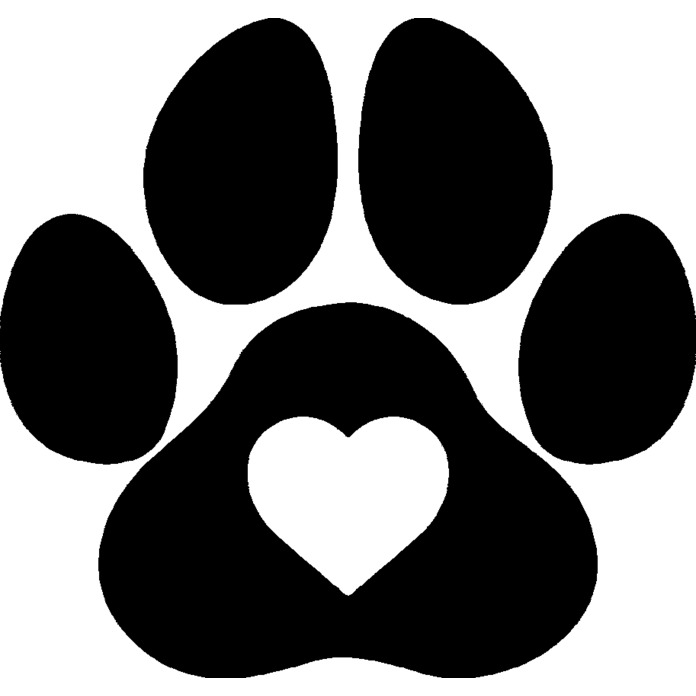 'Paw Print Heart' Unmounted Rubber Stamp - Pet Print Love Symbol Silhouette - For Crafting, Scrapbooking and Card Making - Size A8 (RS00029646)