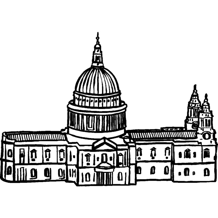'St. Paul's Cathedral' Unmounted Rubber Stamp -  For Crafting, Scrapbooking and Card Making - Size A8 (RS00030753)