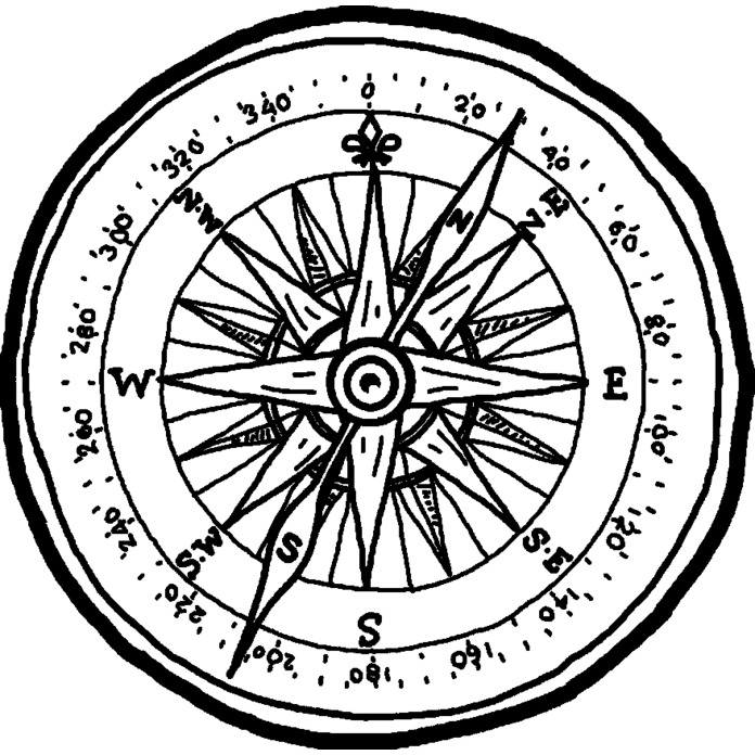 'Scout Compass' Unmounted Rubber Stamp - For Crafting, Scrapbooking and Card Making - Size A8 (RS00033025)