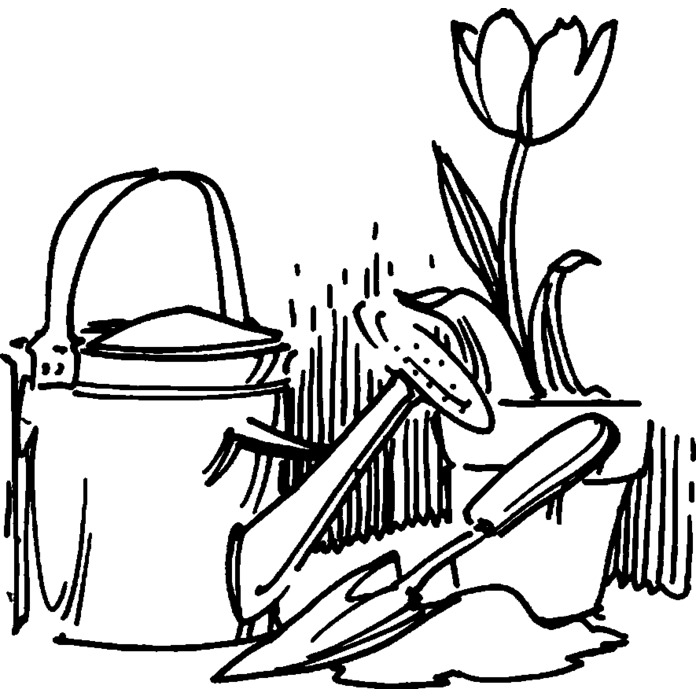 'Gardening Tools' Unmounted Rubber Stamp - For Crafting, Scrapbooking and Card Making - Size A8 (RS00034245)