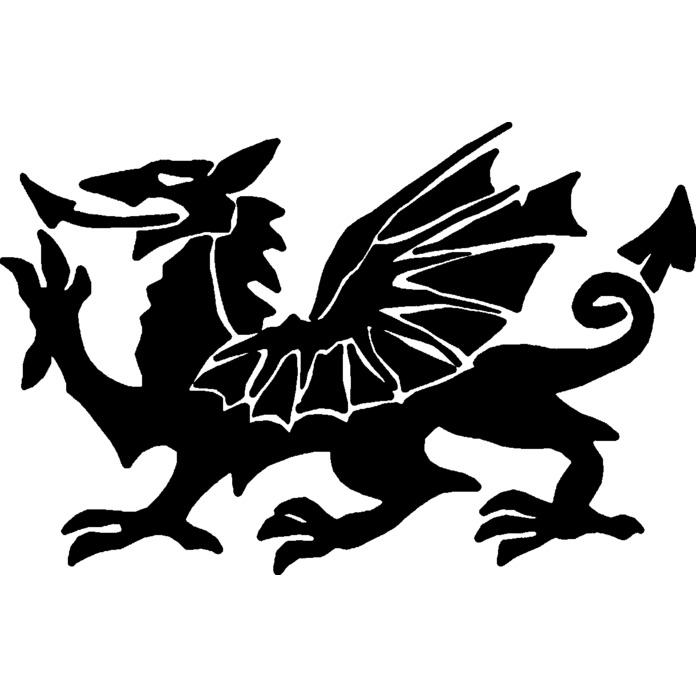'Welsh Dragon' Unmounted Rubber Stamp - Red Cymru Mythical Flag Creature Emblem - For Crafting, Scrapbooking and Card Making - Size A8 (RS00035165)