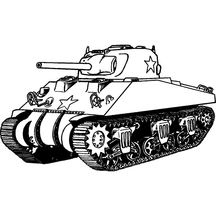 'M4 Sherman Tank' Unmounted Rubber Stamp - For Crafting, Scrapbooking and Card Making - Size A8 (RS00035431)