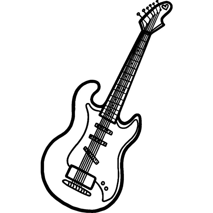 'Electric Guitar' Unmounted Rubber Stamp - For Crafting, Scrapbooking and Card Making - Size A8 (RS00035607)