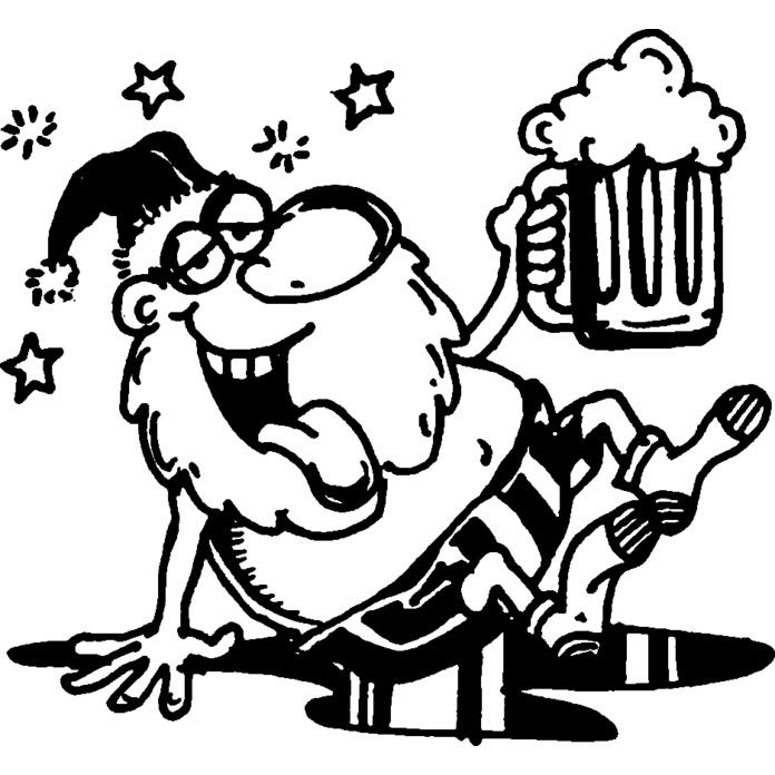 'Santa With Beer' Unmounted Rubber Stamp -  For Crafting, Scrapbooking and Card Making - Size A8 (RS00035723)