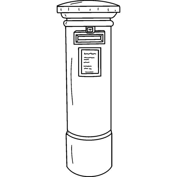 'Post Box' Unmounted Rubber Stamp - For Crafting, Scrapbooking and Card Making - Size A8 (RS00035797)