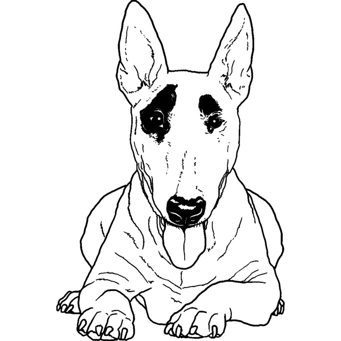 'Bull Terrier' Unmounted Rubber Stamp - For Crafting, Scrapbooking and Card Making - Size A8 (RS00037089)