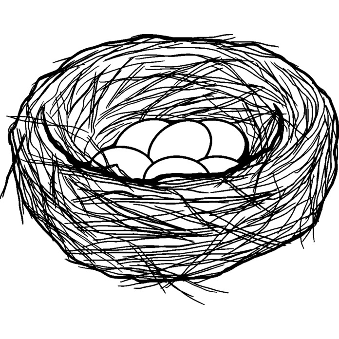 'Birds Nest & Eggs' Unmounted Rubber Stamp - For Crafting, Scrapbooking and Card Making - Size A8 (RS00038407)
