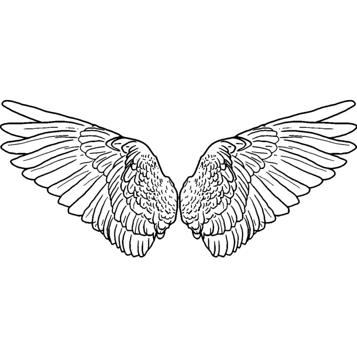 'Angel Wings' Unmounted Rubber Stamp -  For Crafting, Scrapbooking and Card Making - Size A8 (RS00038491)