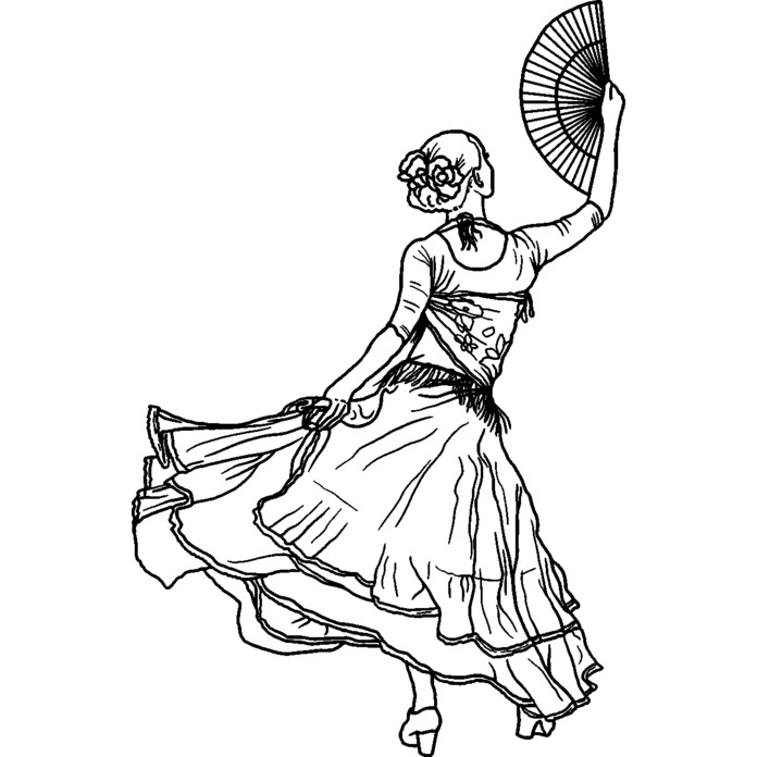 'Flamenco Dancer' Unmounted Rubber Stamp -  For Crafting, Scrapbooking and Card Making - Size A8 (RS00038495)