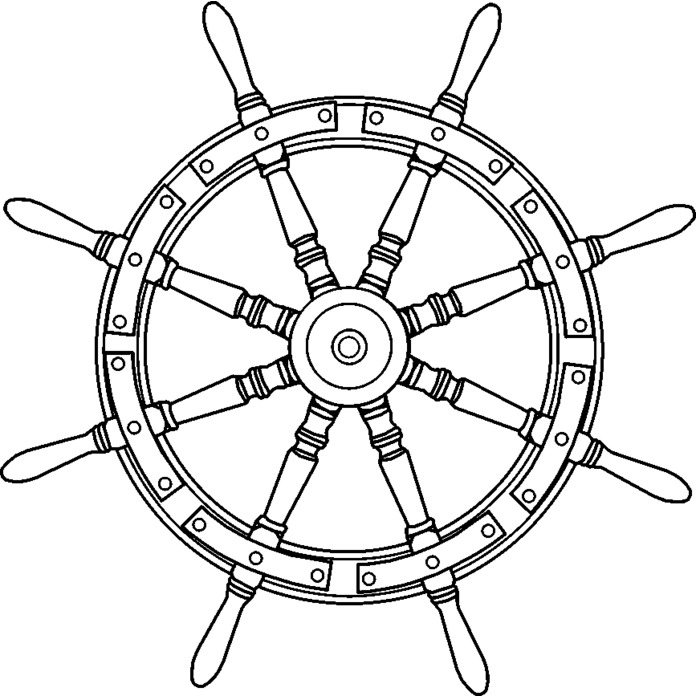 'Sailing Ship Steering Wheel' Unmounted Rubber Stamp - For Crafting, Scrapbooking and Card Making - Size A8 (RS00038533)