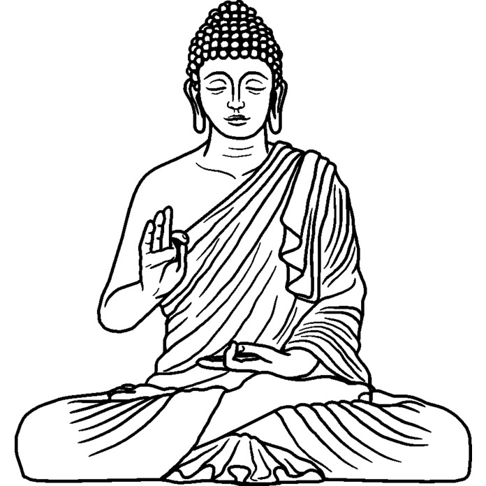 'Buddha Statue' Unmounted Rubber Stamp - For Crafting, Scrapbooking and Card Making - Size A8 (RS00039551)