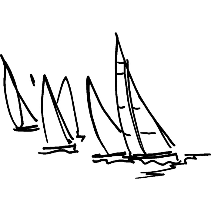 'Sail Boats' Unmounted Rubber Stamp -  For Crafting, Scrapbooking and Card Making - Size A8 (RS00040919)