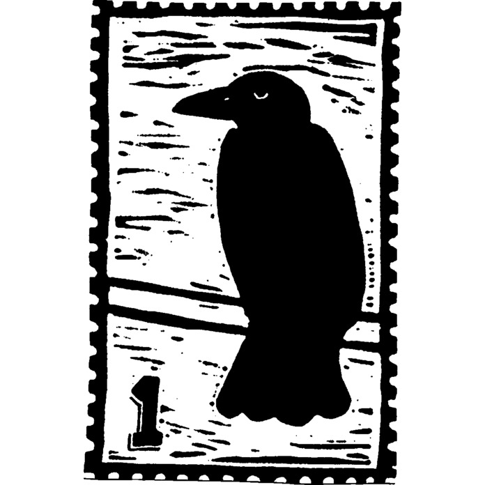 'Crow Postage Stamp' Unmounted Rubber Stamp - For Crafting, Scrapbooking and Card Making - Size A8 (RS00041161)