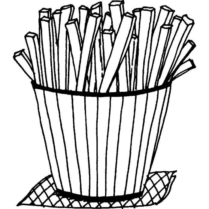 'French Fries' Unmounted Rubber Stamp - For Crafting, Scrapbooking and Card Making - Size A8 (RS00047152)