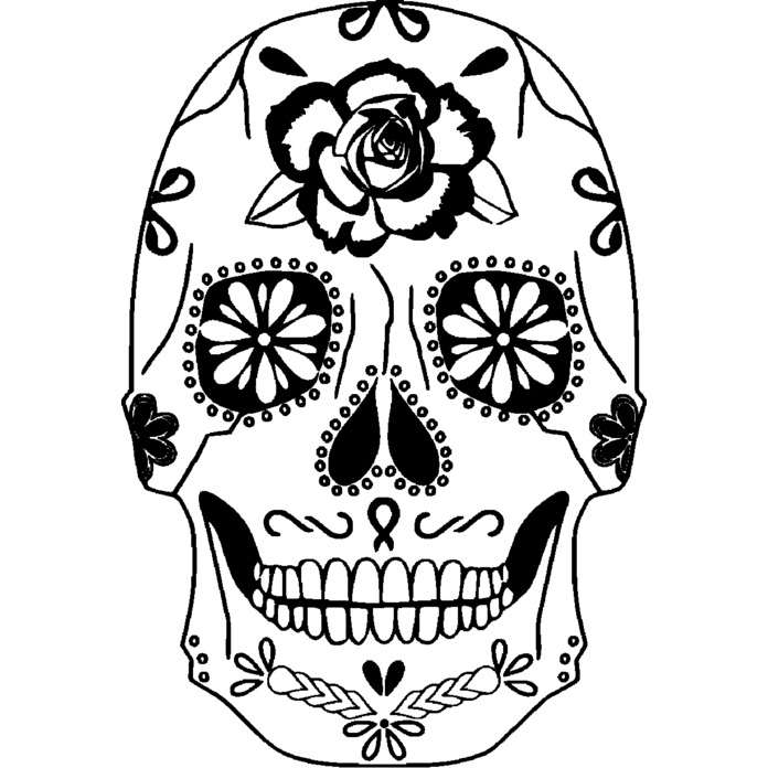 'Day Of The Dead Skull' Unmounted Rubber Stamp - For Crafting, Scrapbooking and Card Making - Size A8 (RS00048458)