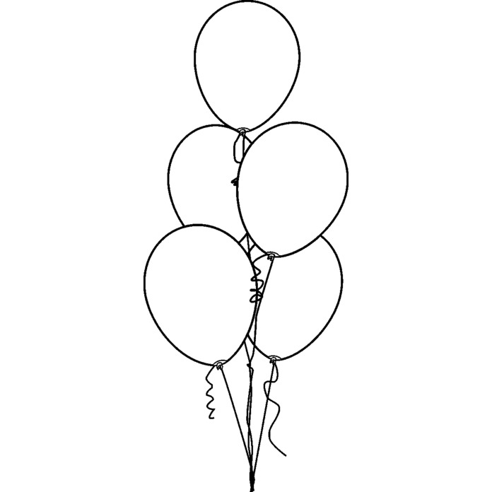 'Party Balloons' Unmounted Rubber Stamp -  For Crafting, Scrapbooking and Card Making - Size A8 (RS00049306)