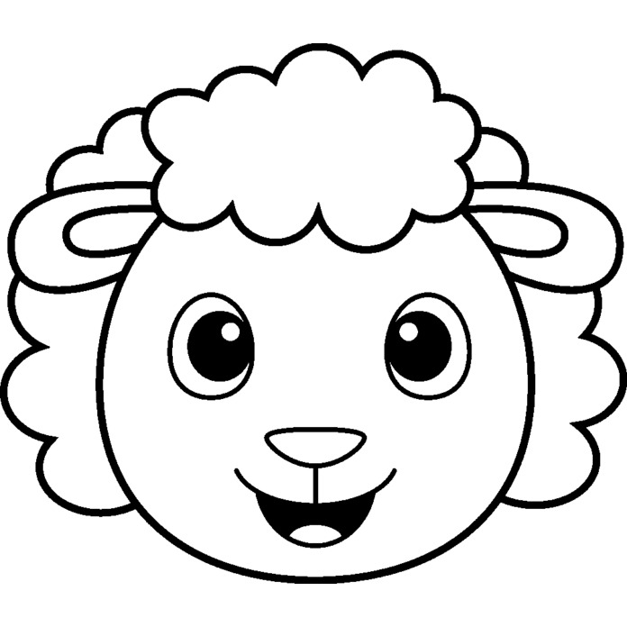 'Happy Sheep Face' Unmounted Rubber Stamp (RS040824) - Picture 5 of 6