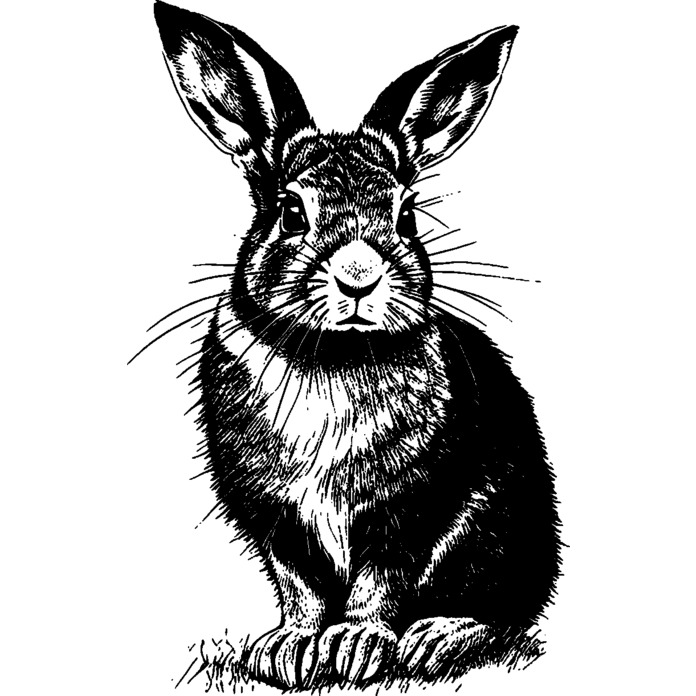 'Brown Hare Rabbit' Unmounted Rubber Stamp - For Crafting, Scrapbooking and Card Making - Size A8 (RS00050634)