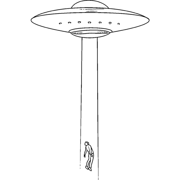 'Alien Abduction' Unmounted Rubber Stamp - For Crafting, Scrapbooking and Card Making - Size A8 (RS00050800)
