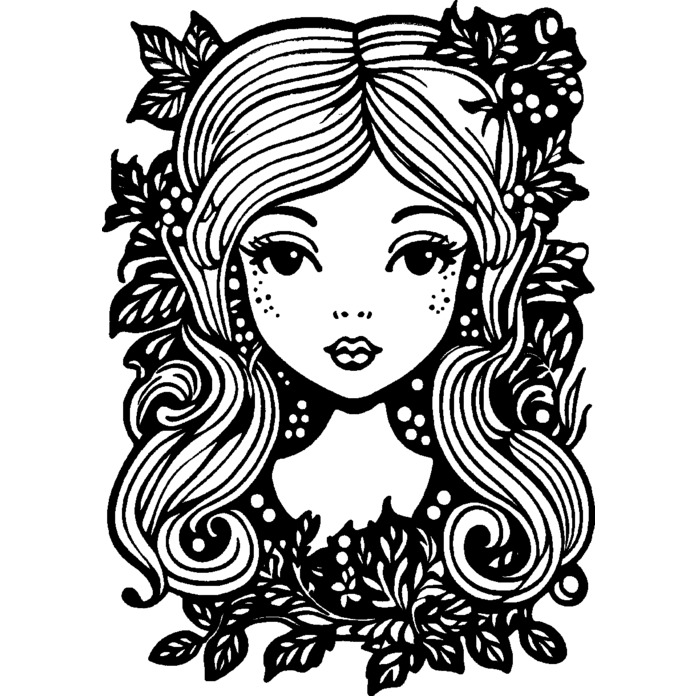 'Simple Girl in nature' Unmounted Rubber Stamp -  For Crafting, Scrapbooking and Card Making - Size A8 (RS00050946)