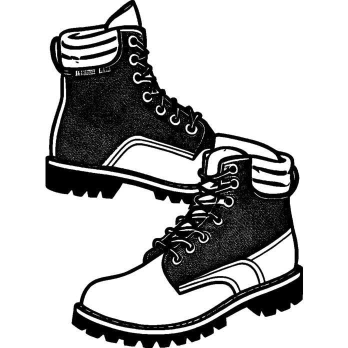 'Hiking Boots' Unmounted Rubber Stamp -  For Crafting, Scrapbooking and Card Making - Size A8 (RS00052140)