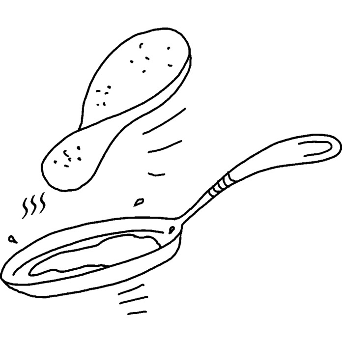 'Pancake Flipping' Unmounted Rubber Stamp - For Crafting, Scrapbooking and Card Making - Size A8 (RS00052582)