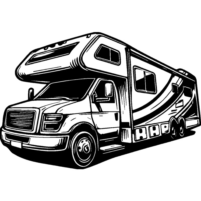 'Motor Home' Unmounted Rubber Stamp - For Crafting, Scrapbooking and Card Making - Size A8 (RS00055498)