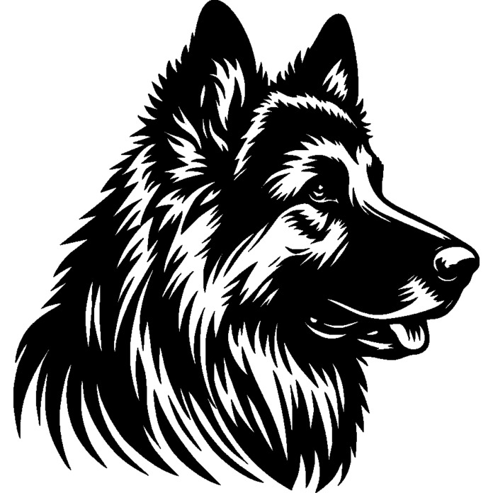 'German Shepherd Dog Side-View' Unmounted Rubber Stamp -  For Crafting, Scrapbooking and Card Making - Size A8 (RS00055796)