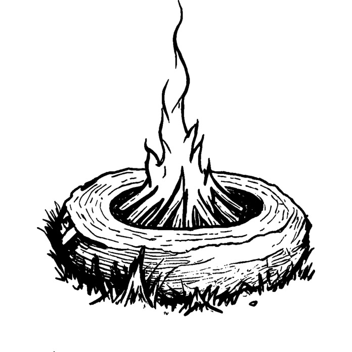 'Campfire Pit ' Unmounted Rubber Stamp -  For Crafting, Scrapbooking and Card Making - Size A8 (RS00056030)