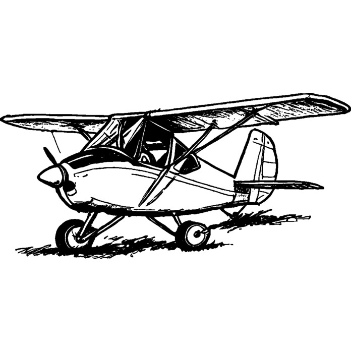 'Microlight Aircraft' Unmounted Rubber Stamp -  For Crafting, Scrapbooking and Card Making - Size A8 (RS00056240)