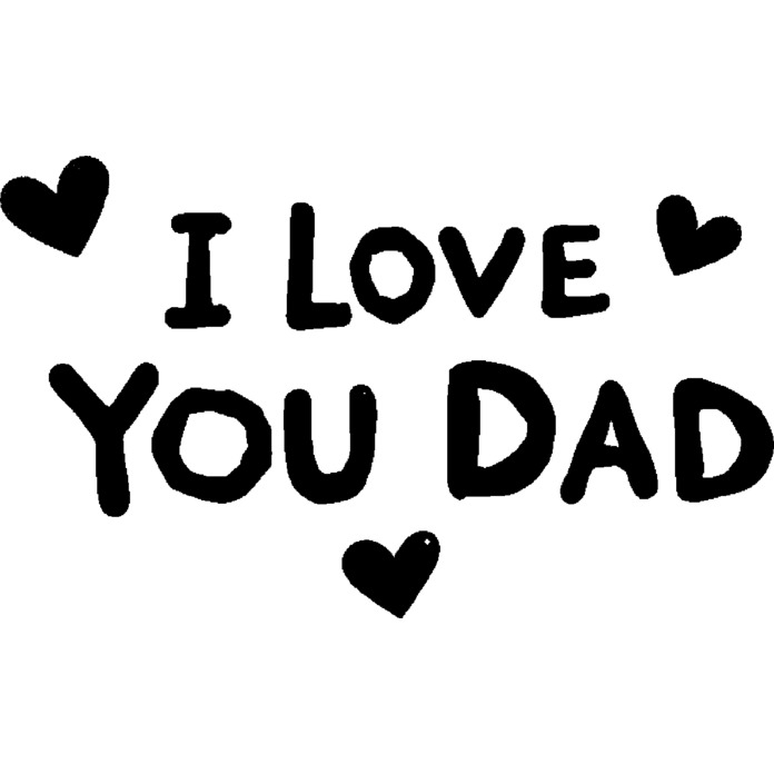 'I Love You Dad with Hearts' Unmounted Rubber Stamp -  For Crafting, Scrapbooking and Card Making - Size A8 (RS00058962)