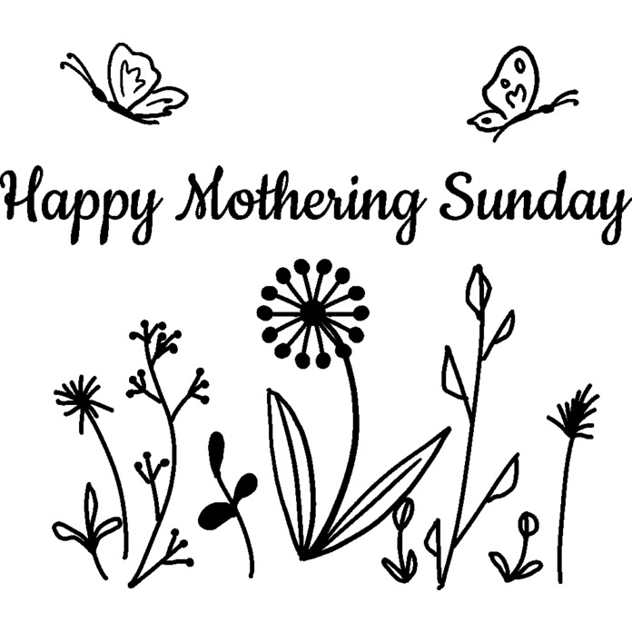 'Happy Mothering Sunday' Unmounted Rubber Stamp -  For Crafting, Scrapbooking and Card Making - Size A8 (RS00059142)