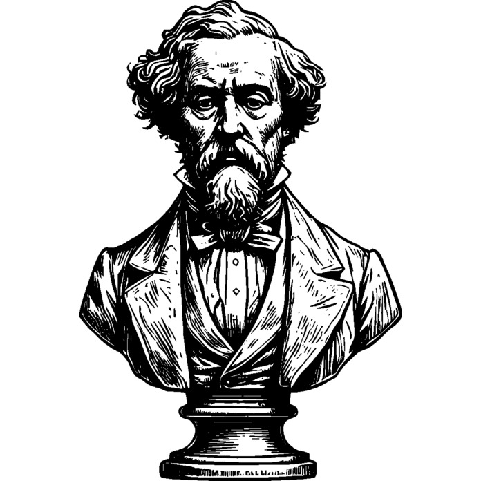'Charles Dickens Bust' Unmounted Rubber Stamp -  For Crafting, Scrapbooking and Card Making - Size A8 (RS00059404)