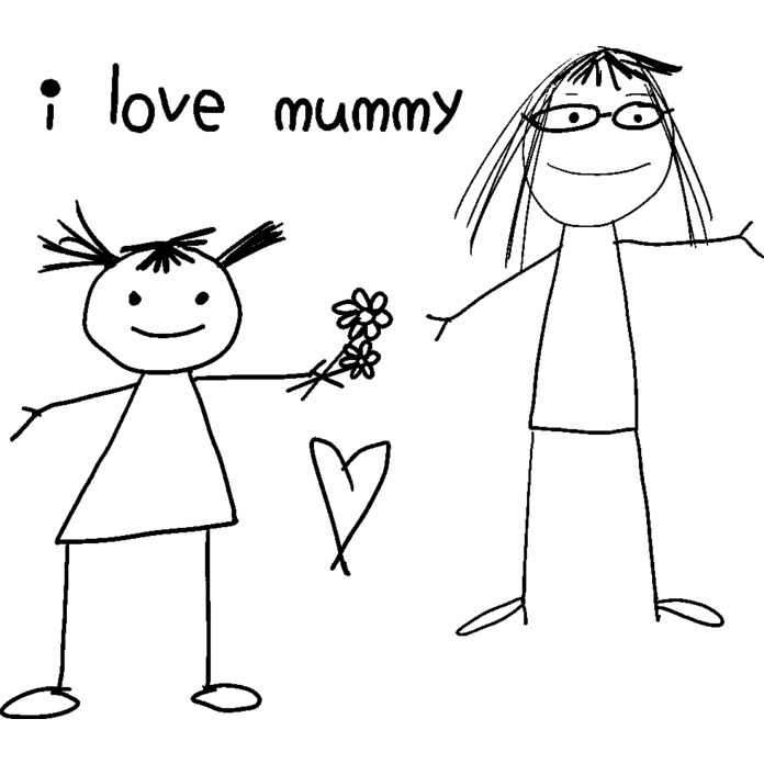 'I Love Mummy' Unmounted Rubber Stamp -  For Crafting, Scrapbooking and Card Making - Size A8 (RS00060694)