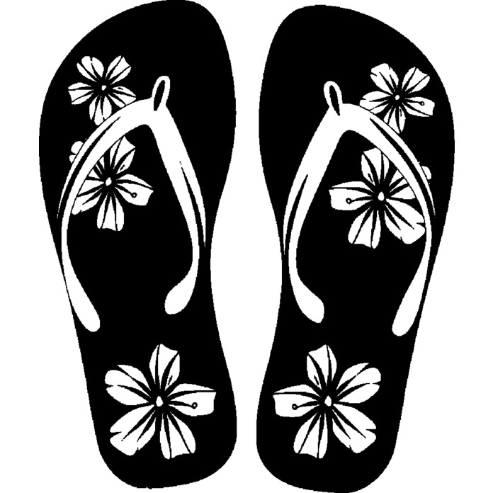 'Floral Flip Flops' Unmounted Rubber Stamp - A8 - Craft Stamp for Scrapbooking, Card Making, Journals and Creative Projects (RS00062018)